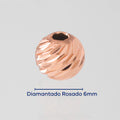 Balin Diamantado rosado 6mm